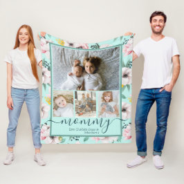 Mommy Personalisierte Blume Muster FotoCollage Fleecedecke