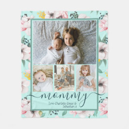 Mommy Personalisierte Blume Muster FotoCollage Fleecedecke