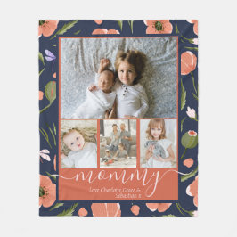Mommy Personalisierte Blume Muster FotoCollage Fleecedecke