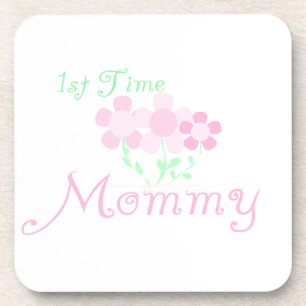Mommy Pink Blume zum ersten Mal Geschenke Untersetzer