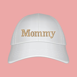 Mommy Preppy Off White Text bestickt Bestickte Baseballkappe