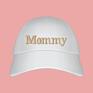 Mommy Preppy Off White Text bestickt Bestickte Baseballkappe