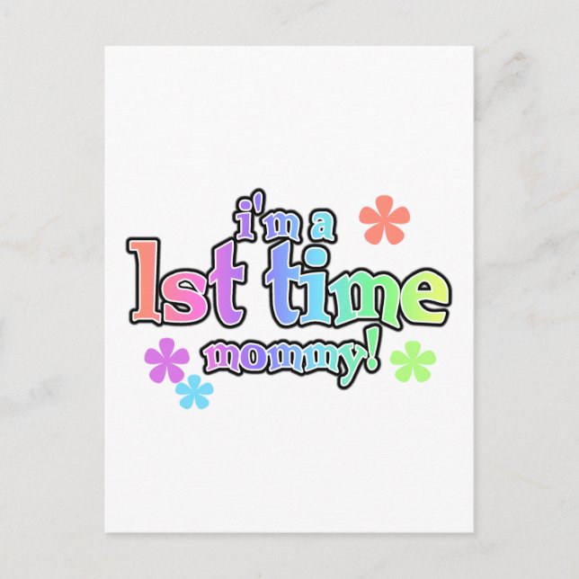 Mommy-Rainbow-T - Shirt und -Geschenke zum 1. Mal Postkarte (Vorderseite)