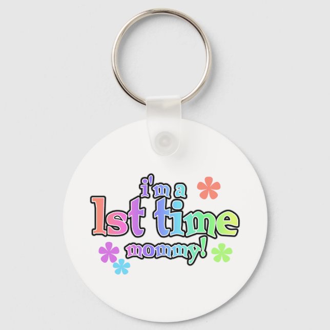 Mommy-Rainbow-T - Shirt und -Geschenke zum 1. Mal Schlüsselanhänger (Vorderseite)