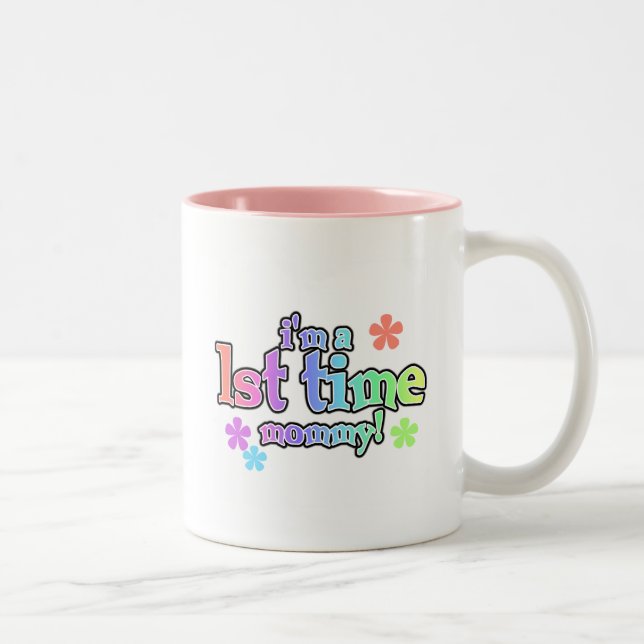 Mommy-Rainbow-T - Shirt und -Geschenke zum 1. Mal Zweifarbige Tasse (Rechts)