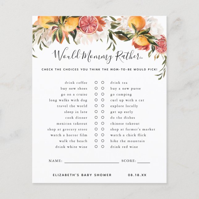 Mommy Rather | Baby Showspiel (Vorderseite)