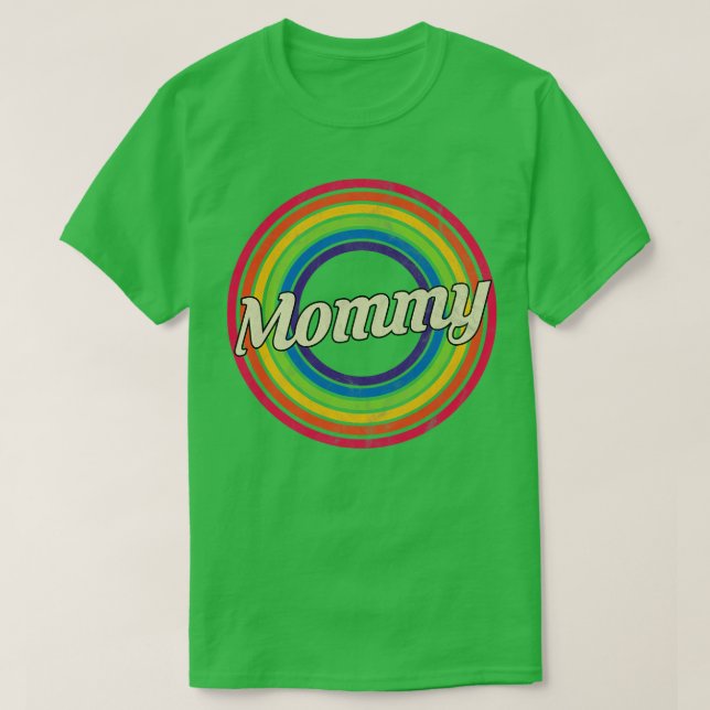 Mommy Retro Rainbow Faded Style T-Shirt (Design vorne)