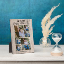 Mommy | Rustikales Holz | Foto Collage Plaque