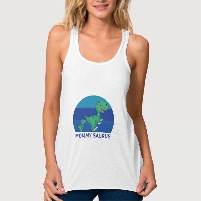 Mommy Saurus - Niedlich Funny Tank Top (Vorderseite)