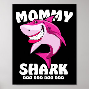 Mommy Shark Shirt Funny Mütter Tagesgeschenk für K Poster