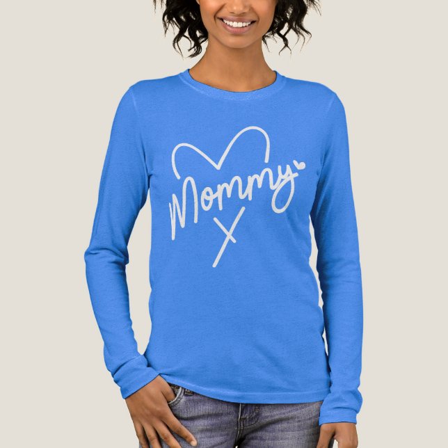 Mommy Simple Modern Script Typografy Heart Tri-Blend Shirt (Vorderseite)
