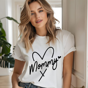 Mommy Simple Modern Script Typografy Heart Tri-Blend Shirt