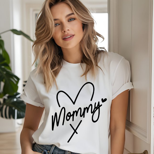 Mommy Simple Modern Script Typografy Heart Tri-Blend Shirt (Von Creator hochgeladen)