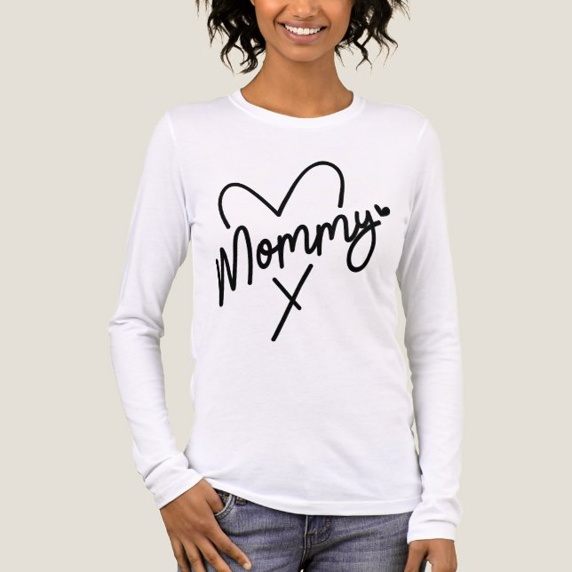 Mommy Simple Modern Script Typografy Heart Tri-Blend Shirt (Vorderseite)