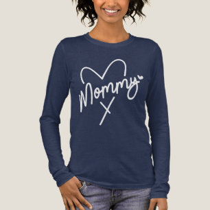 Mommy Simple Modern Script Typografy Heart Tri-Blend Shirt