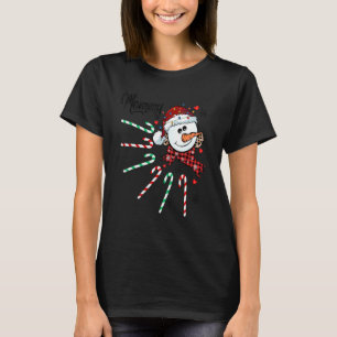 Mommy Snowman Candy Cane Weihnachten Weihnachten W T-Shirt