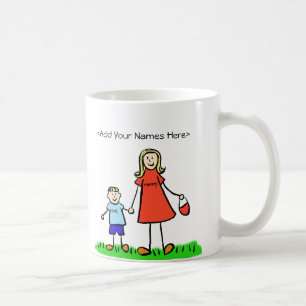 Mommy & Son - Blonde Familie personalisierte Mugs Tasse