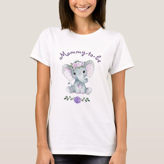 Mommy T - Shirt Girl Elephant Baby Shower (Vorderseite)