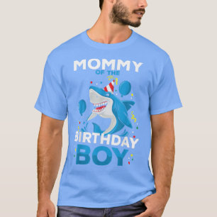 Mommy The Birthday Boy Shark Ocean Theme Matchi T-Shirt