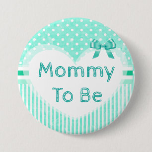 Mommy to Be Baby Shower Button blau