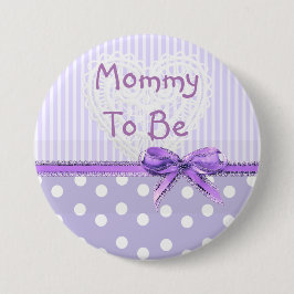 Mommy to be Baby Shower Button: Lila Bow Button