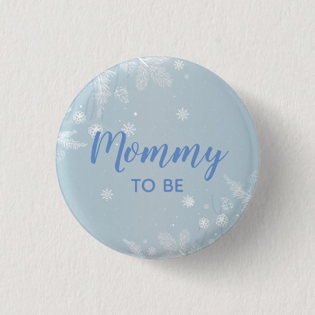 Mommy to be Blue Baby Boy Shower l New Mother Button (Vorderseite)