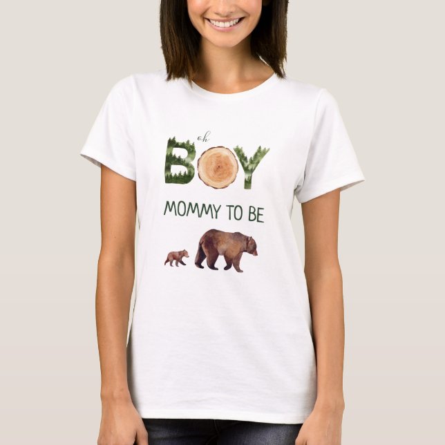 Mommy To Be Boy Bear Baby Shower  T-Shirt (Vorderseite)