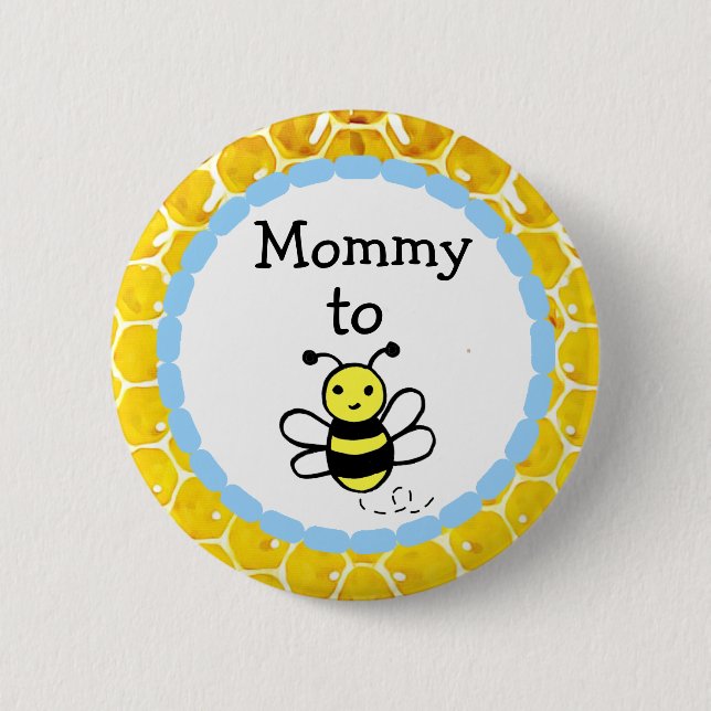 Mommy to be Boy's Baby Shower Button (Vorderseite)
