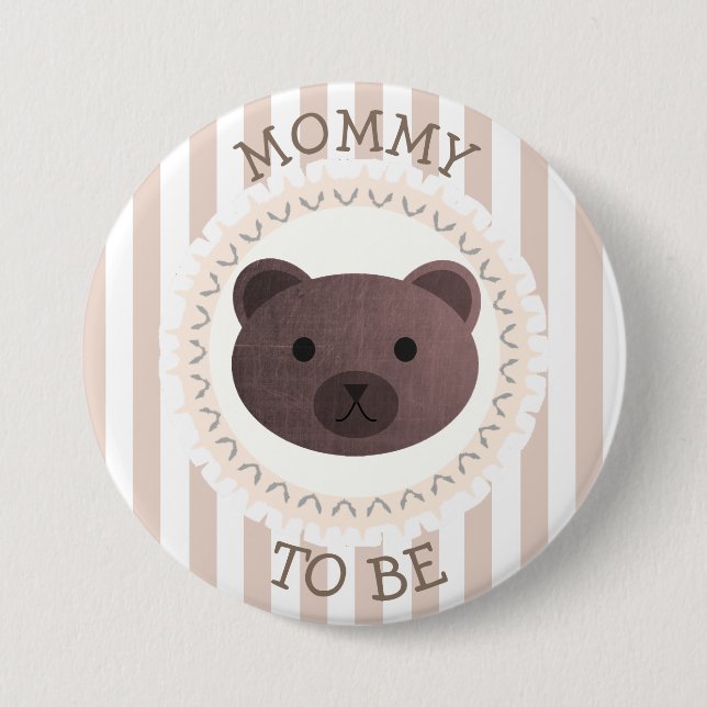 Mommy to be Button Bear Woodlands Thema (Vorderseite)