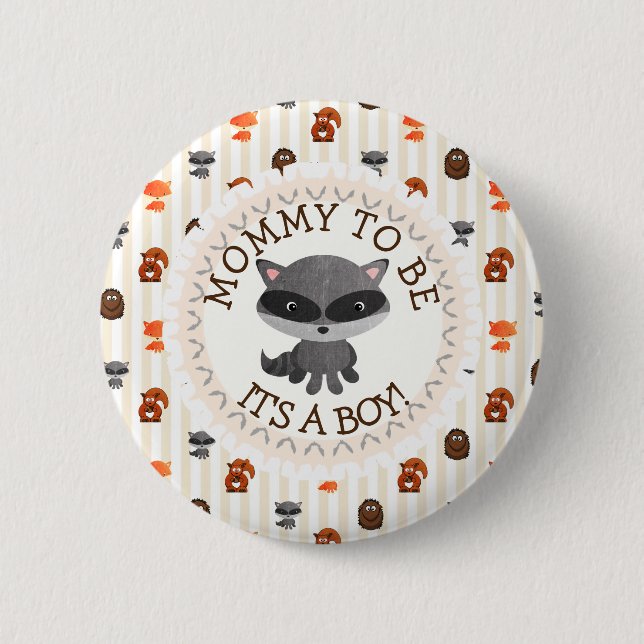 Mommy to be Button Woodland aninmal Thema (Vorderseite)
