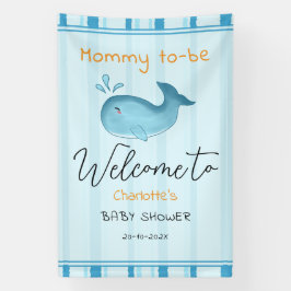 Mommy To Be Cute Whale Baby Shower Banner