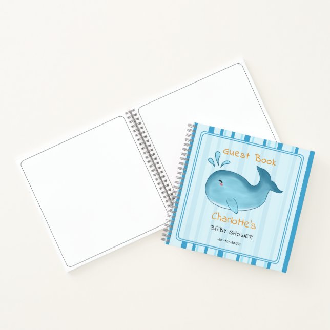 Mommy To Be Cute Whale Baby Shower Guest Book Notizbuch (Innenseite)