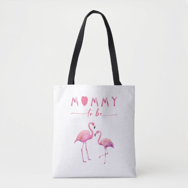 Mommy to be Flamingo Baby Duwer Tote Bag (Vorderseite)