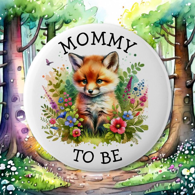 Mommy to be | Fox Woodland Themed Baby Dusche Button (Von Creator hochgeladen)