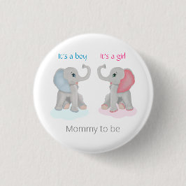 Mommy to be Gender Reveal Elephant Baby Shower Button