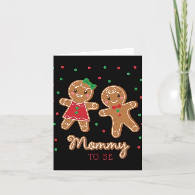 Mommy To Be Gender Reveal Gingerbread  Karte (Vorderseite)