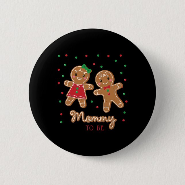 Mommy To Be Gender Reveal Gingerbread T Shirt  Button (Vorderseite)
