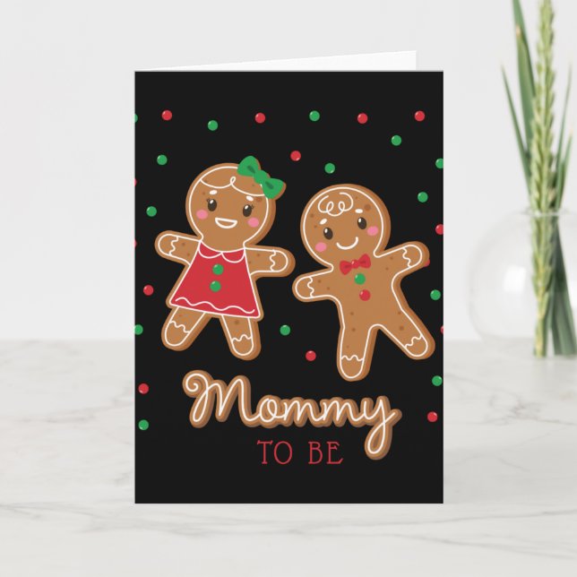 Mommy To Be Gender Reveal Gingerbread T Shirt  Karte (Vorderseite)