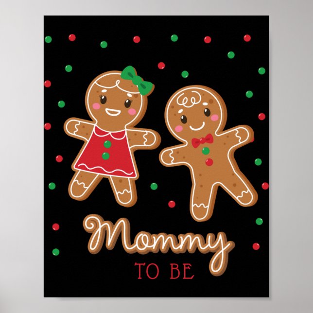 Mommy To Be Gender Reveal Gingerbread T Shirt  Poster (Vorne)