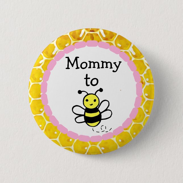 Mommy to Be Girl's Baby Shower Button (Vorderseite)