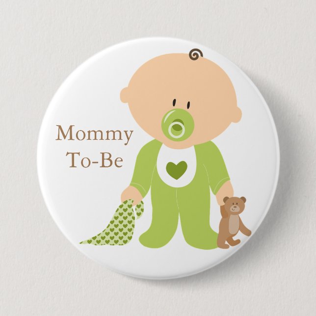 Mommy to be Green Baby Button (Vorderseite)