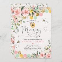 Mommy to be Greenery Pink & Gold Bee Baby Dusche