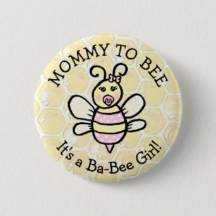 Mommy to be Honey Bee Themed Baby Dusche Button