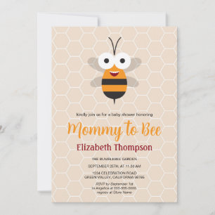 Mommy to be Honey Bumble Bee Baby Shower Honeycomb Einladung