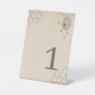 Mommy to be Honey Comb Tischnummer Pedestal Sign Sockelschild
