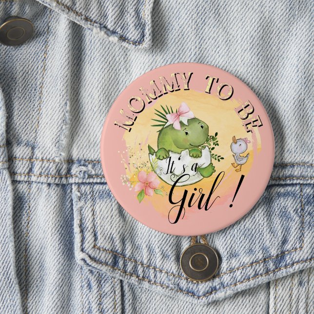 Mommy to Be - It's a Girl! Pink Baby Shower Button (Mommy to Be - It's a Girl! Pink Baby Shower Button)