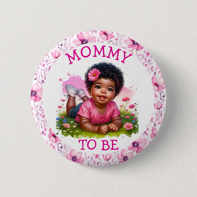 Mommy to be | Mädchendusche Button (Vorderseite)