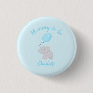 Mommy-to-be   Niedlich Elephant Baby Shower Boy Button