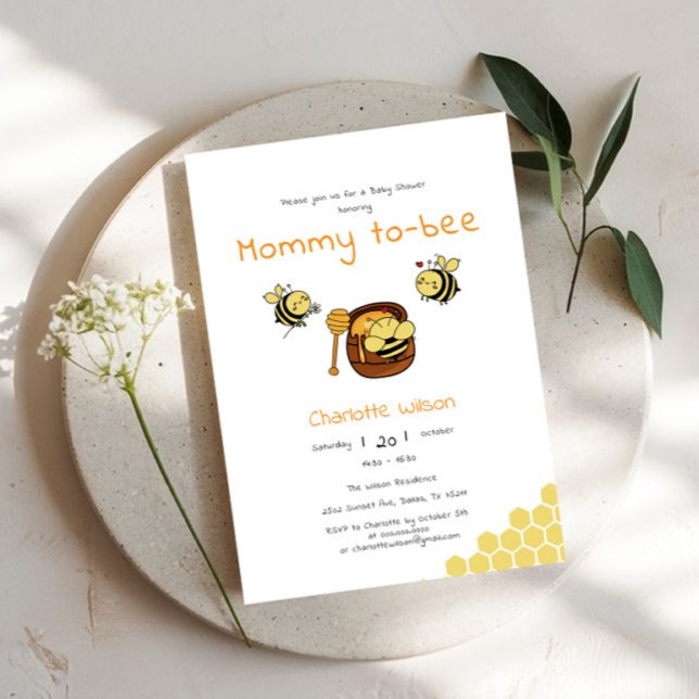 Mommy to be Niedlich Honeybee Sweet Honey Baby Sho Einladung (Von Creator hochgeladen)
