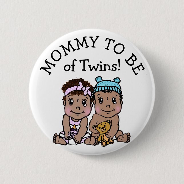 Mommy to be of Twins, Ethnic Baby Shower Button (Vorderseite)